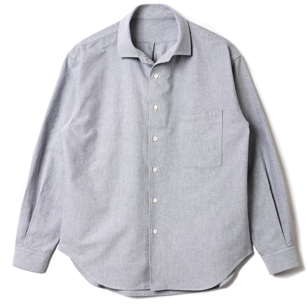デュアルフェイスシャツ「BARON」グレー　フロント　物カット