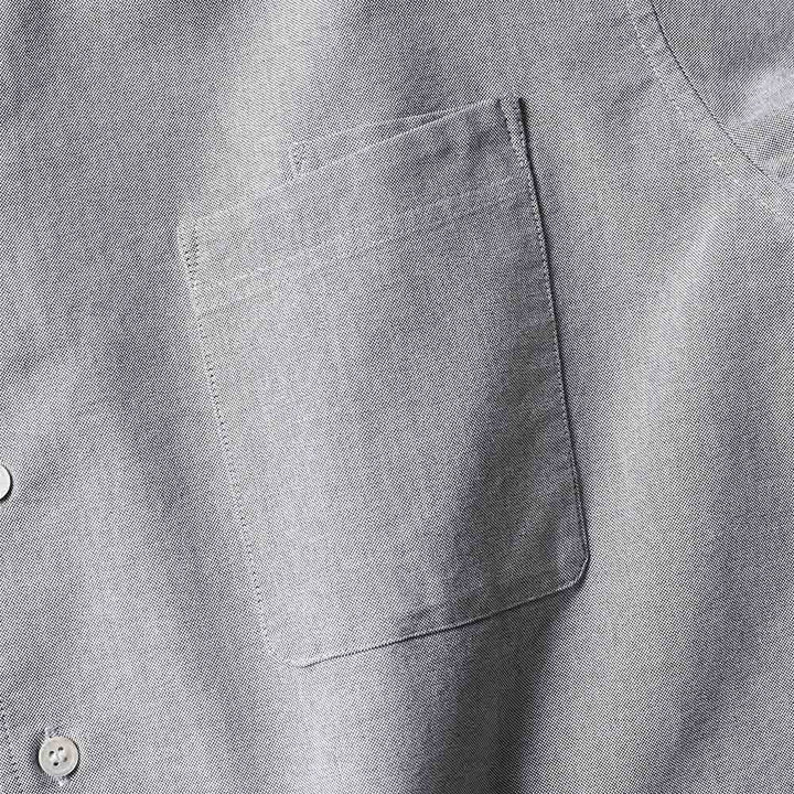 デュアルフェイスシャツ「BARON」grayの胸ポケットのディテールカット