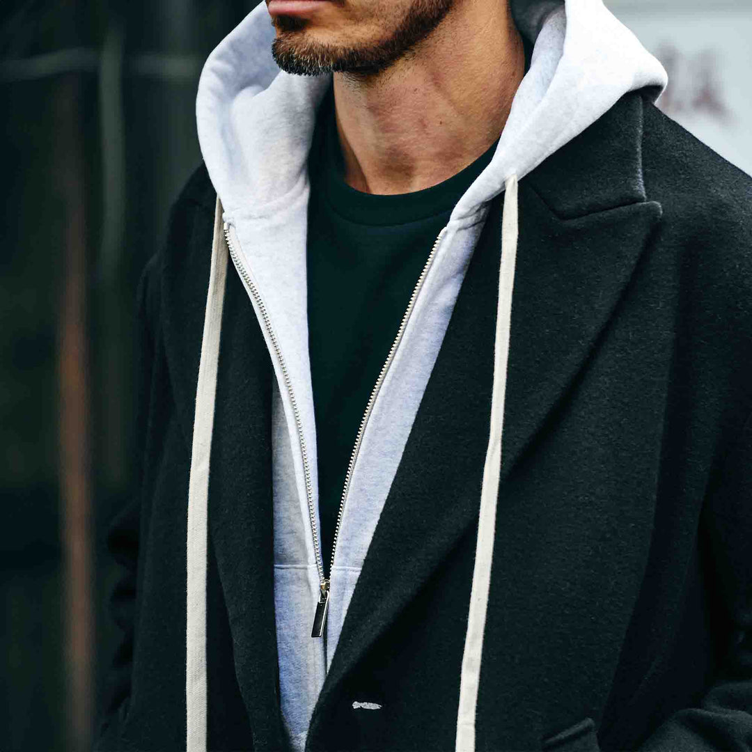 GSC「01 ZIP HOODIE」着用モデル　ディテール