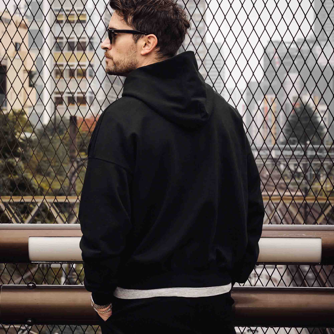 W染め短丈BIGフーディ「Gary Noir(ゲイリー ノアール)」