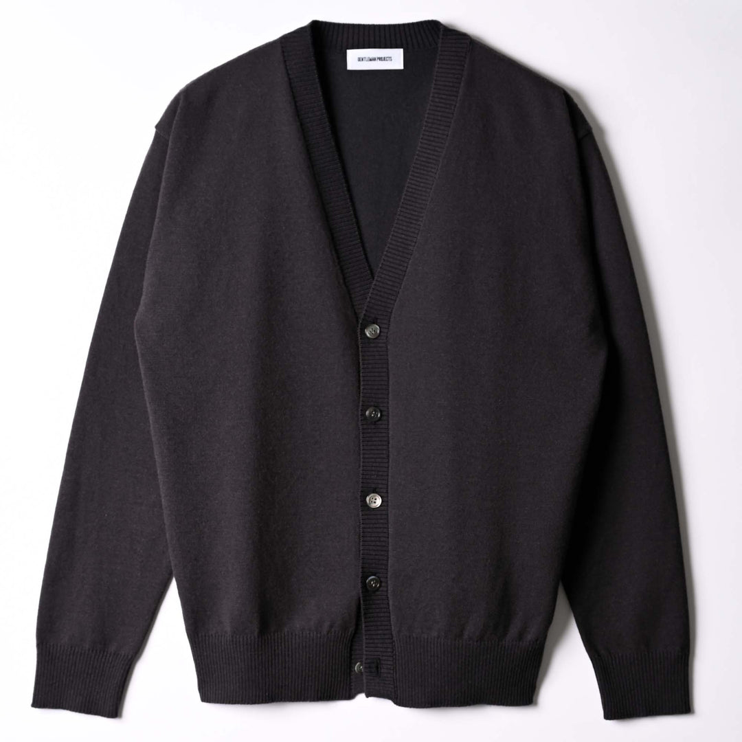 ワイドVネックカーディガン「ROY(ロイ)」チャコール　物カット