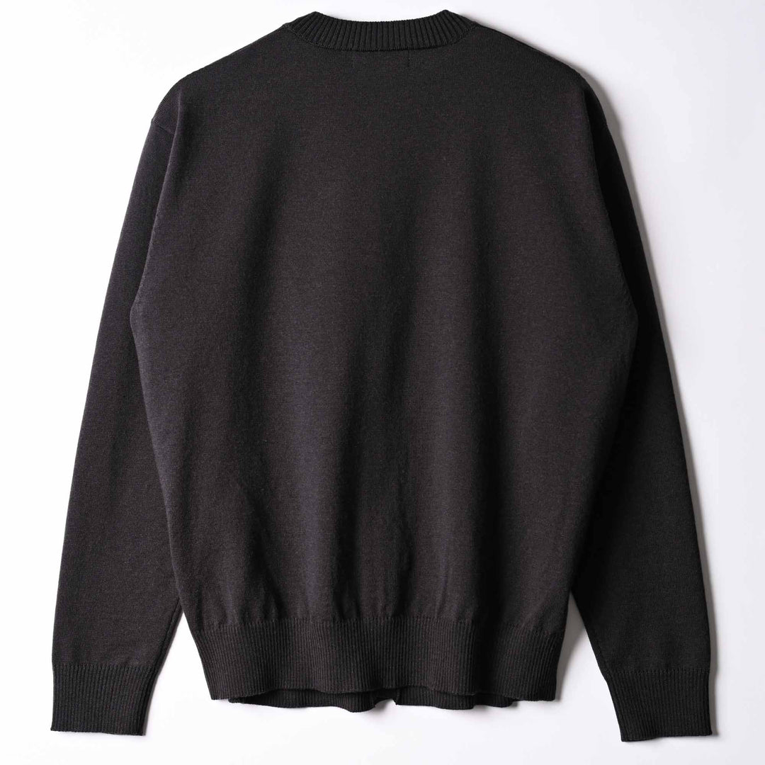 ワイドVネックカーディガン「ROY(ロイ)」チャコール　バック　物カット