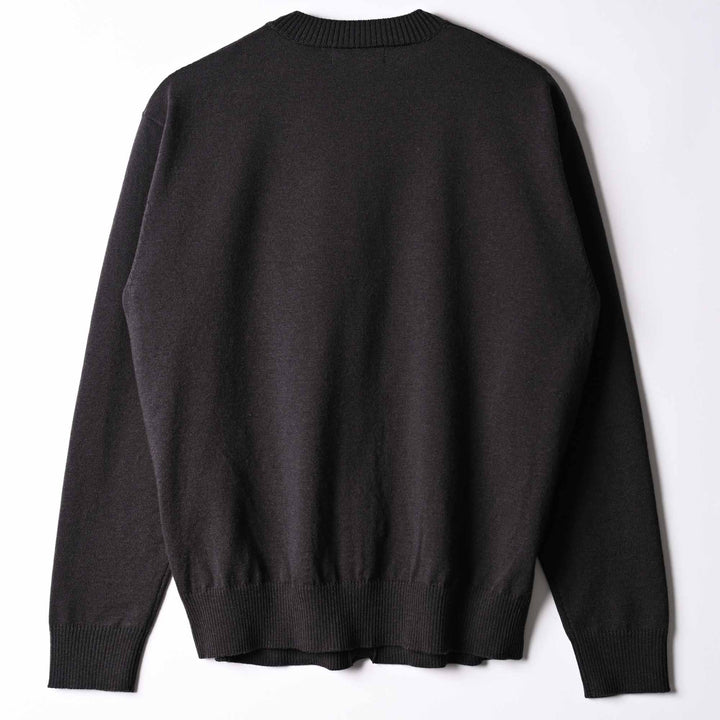 ワイドVネックカーディガン「ROY(ロイ)」チャコール　バック　物カット