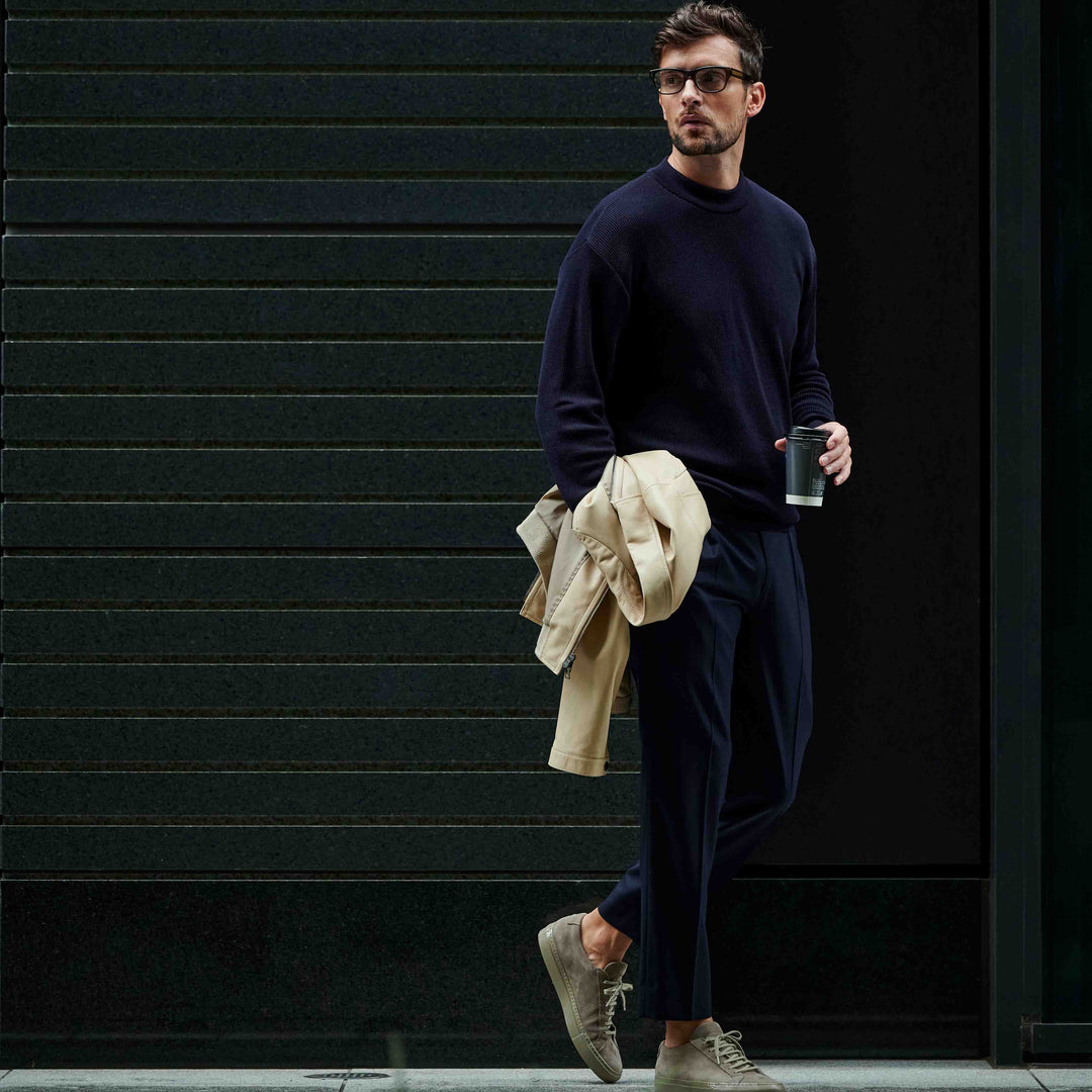 大人ON/OFF スラックス「LIBRA MILANO(リブラ ミラノ)」着用モデルカット