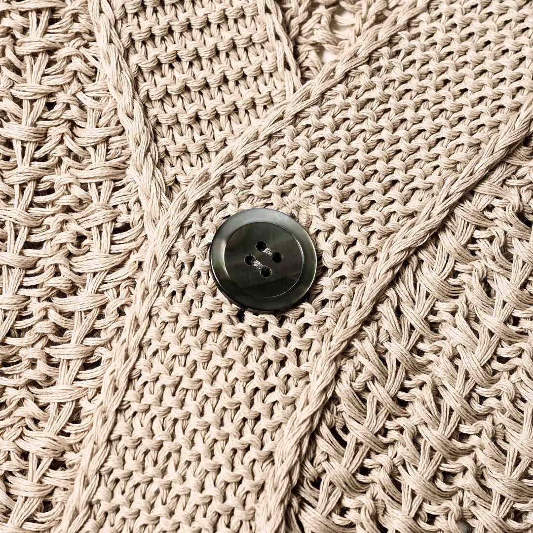 ザク編みカーディガン「ZEN(ゼン)」ボタン　ディテール