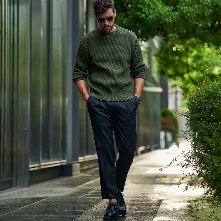 大人ON/OFF スラックス「LIBRA MILANO(リブラ ミラノ)」着用モデルカット