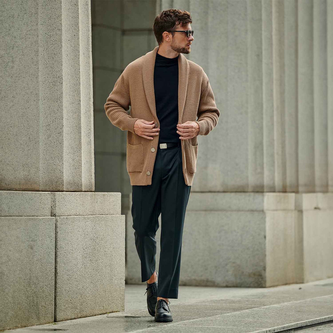 大人ON/OFF スラックス「LIBRA MILANO(リブラ ミラノ)」着用モデルカット